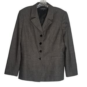 Kasper Hounds Tooth Gray Black Blazer, Size 14